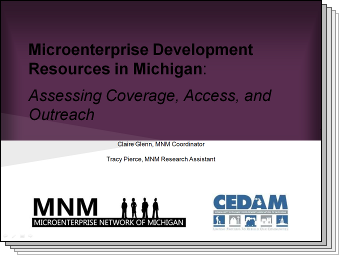 Slides from Microenterprise Development Resources in Michigan