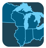 Photo of Map showing the Great Lakes States