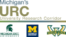 Michigan's University Research Corridor. Michigan State University, University of Michigan, Wayne State University.